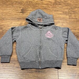 Kids Muskoka bear wear Gray Zip-Up Hoodie pink logo
